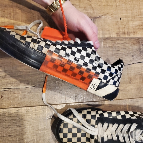 OFF-WHITE VULC LOW - Checker Black & White | Size US 10 Eur 43 - Slightly Worn - Picture 5 of 10